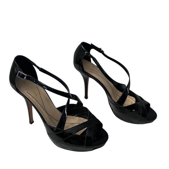 Kate Spade Lara Black Patent Strappy Heels 6.5 B - Picture 4 of 11